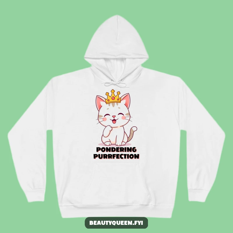 Cozy Funny Crowned Cat Hoodie: Regal Comfort for Chilly Days