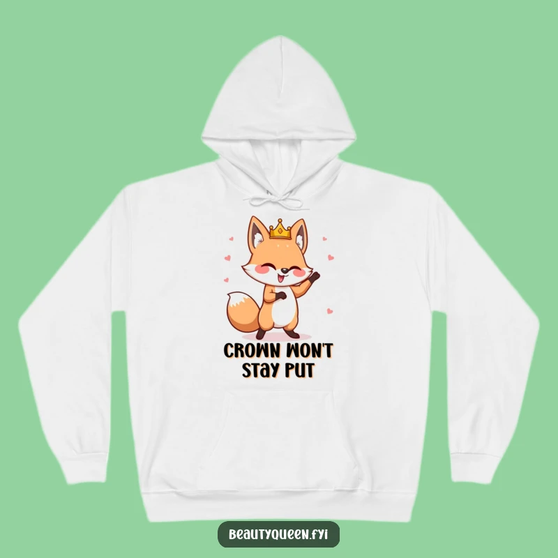 Funny Fox Hoodie: Cozy Whimsical Dancer King, Askew Crown Comfort, Warm Gift