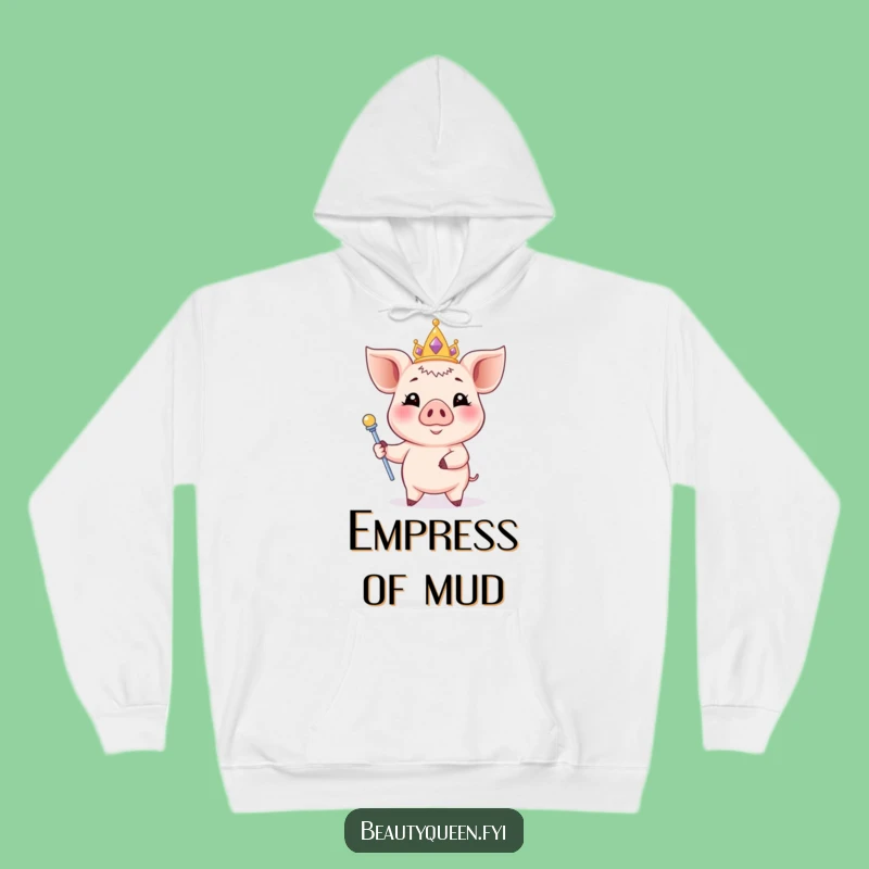 Funny Piglet Tiara Hoodie: Cozy Elegant Porker, Royal & Hilarious Warm Gift Apparel