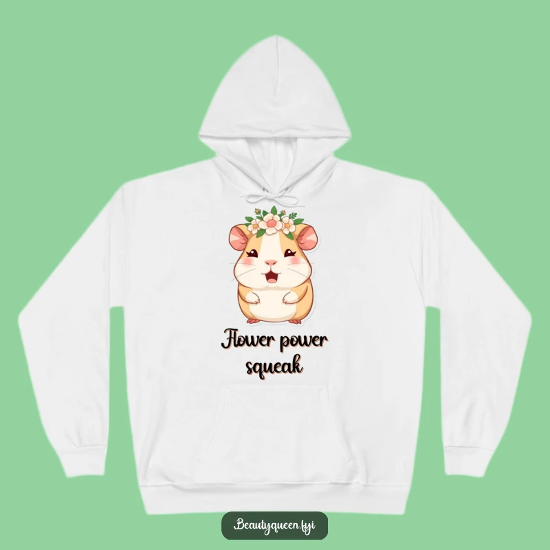 Cozy Funny Guinea Pig Floral Crown Hoodie: Warmth and Whimsy Guaranteed
