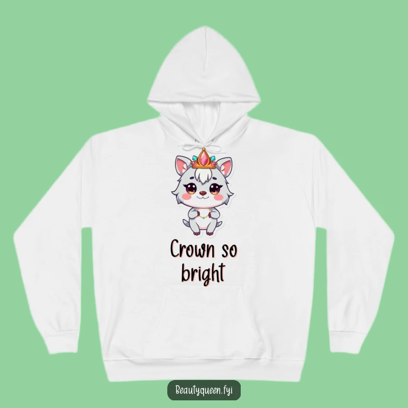 Funny Cozy Crown Animal Hoodie - Whimsical Jeweled Comfort