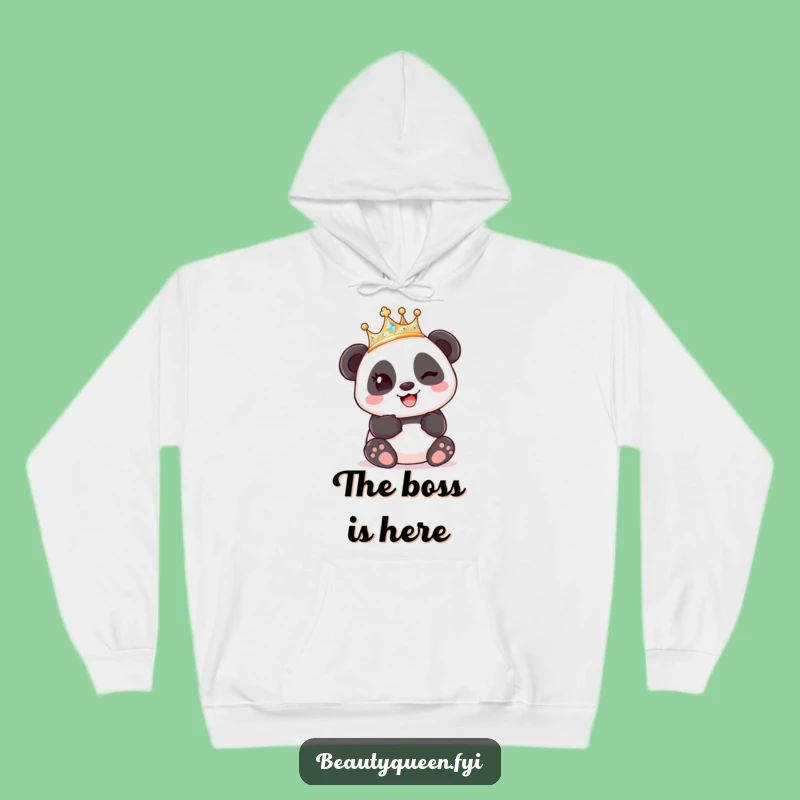 Funny Panda King Crown Hoodie: Cozy & Cute Panda Apparel Gift