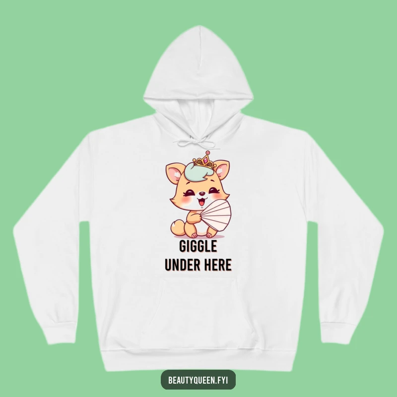 Funny Hoodie: Playful animal tiara and fan giggles, ideal humorous gift