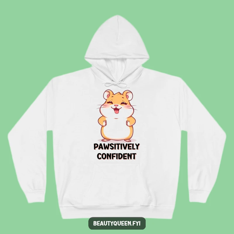Funny Hamster Pose Hoodie: Cozy Giggling Paws Gift for Ultimate Comfort