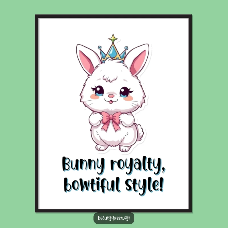 Free Printable Bunny Princess Wall Art - Funny Royal Downloadable Decor!