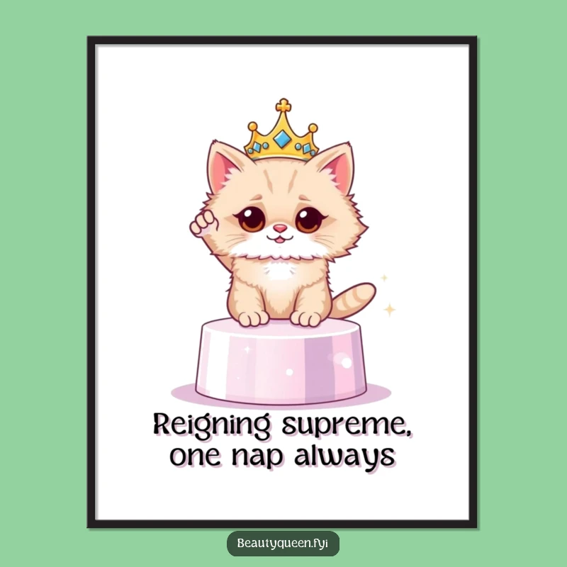 Free Printable Royal Cat Art: Funny Downloadable Gift for Posh Decor and Regal Ambiance!