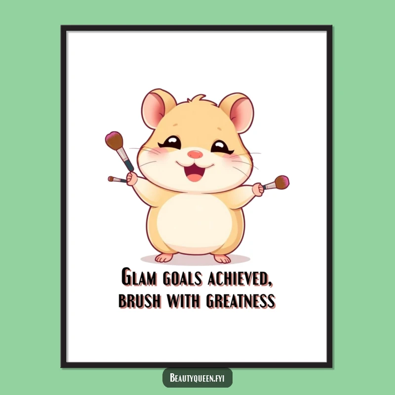 Free Printable Wall Art: Giggling Hamster Makeup Juggler Funny Downloadable Art Decor