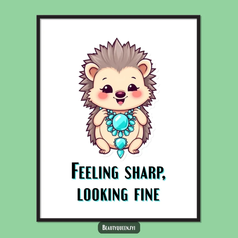 Free Printable Wall Art: Hedgehog Sparkle, Glamorous Downloadable Decor For Any Room