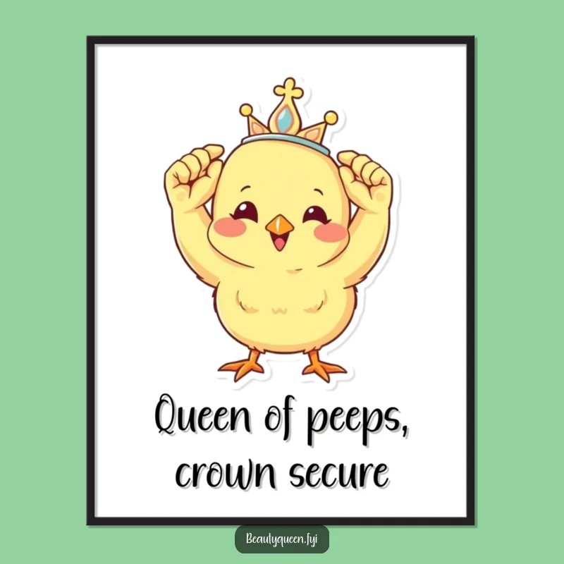 Funny Free Printable Wall Art: Chick Tiara Queen Downloadable Decor