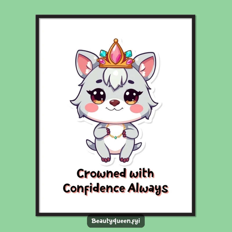 Funny Free Printable Wall Art: Whimsical Animal Crowned, Confident Pose, DIY Decor