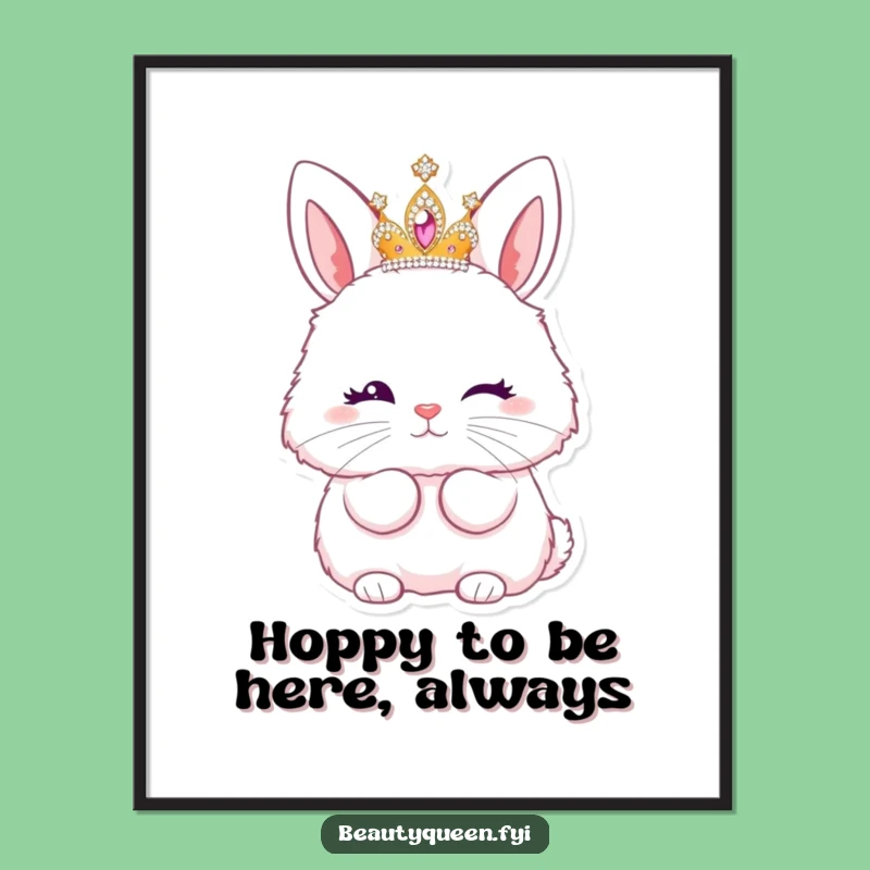 Free Printable Wall Art: Fluffy Bunny Kiss, Hilarious Downloadable Decor For Your Home