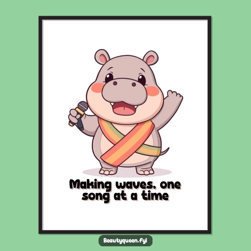 Free Printable Hippo Wall Art: Humorous Downloadable Decor for a Star Performer