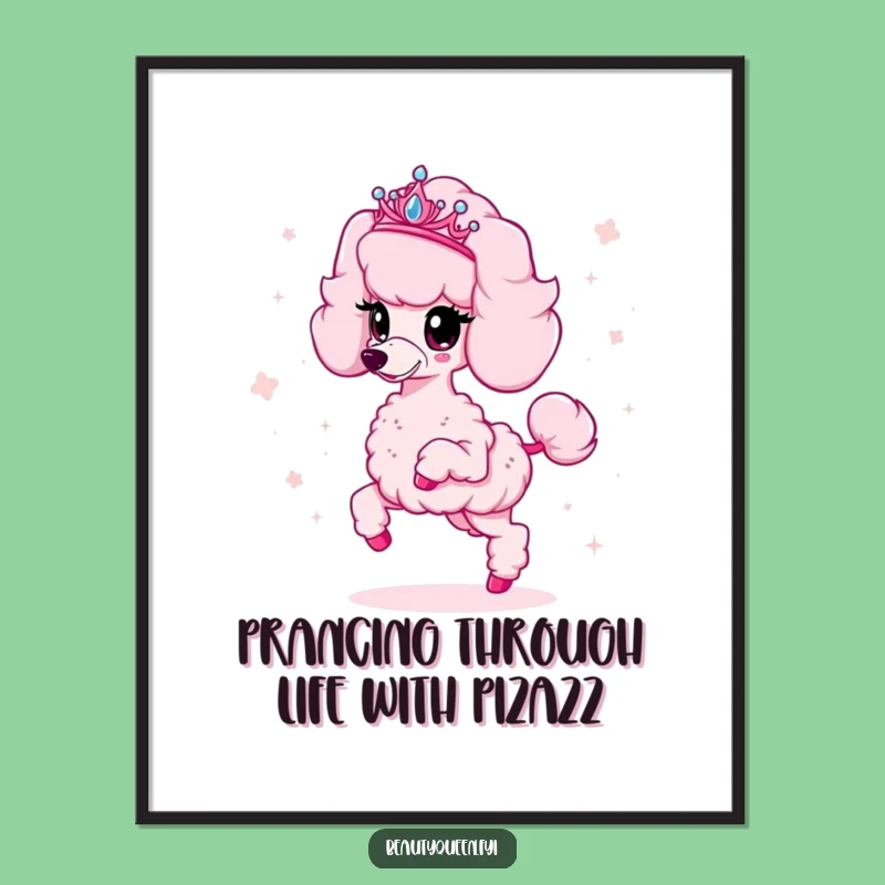 Funny Free Printable Wall Art: Poodle Princess Sparkle Downloadable Art Gift