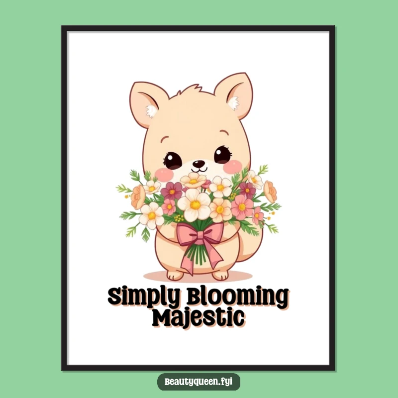 Funny Free Printable Wall Art: Adorable Animal Flowers, Regal Bow, DIY Decor