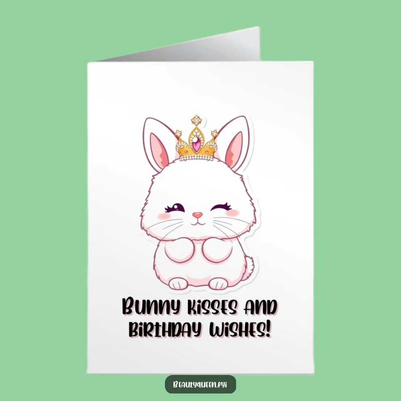Free Printable Birthday Card: Fluffy Bunny Blows Kiss, Hilarious Downloadable Gift