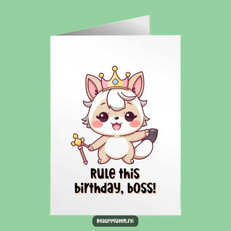 Free Printable Birthday Card: Smiling Animal King, Funny Royal Pose, DIY Download Gift