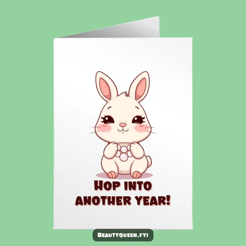 Free Printable Bunny Birthday Card: Funny Downloadable Gift for a Glamorous and Happy Celebration!