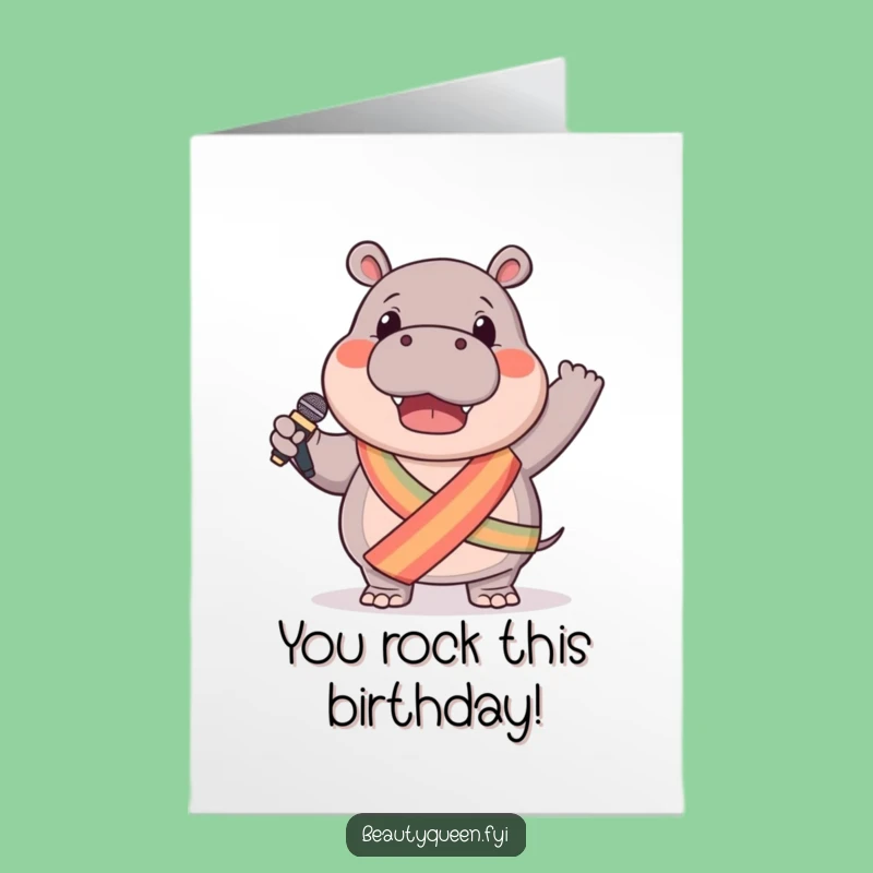 Free Printable Hippo Birthday Star Card: Fun Downloadable Gift for Party Animals