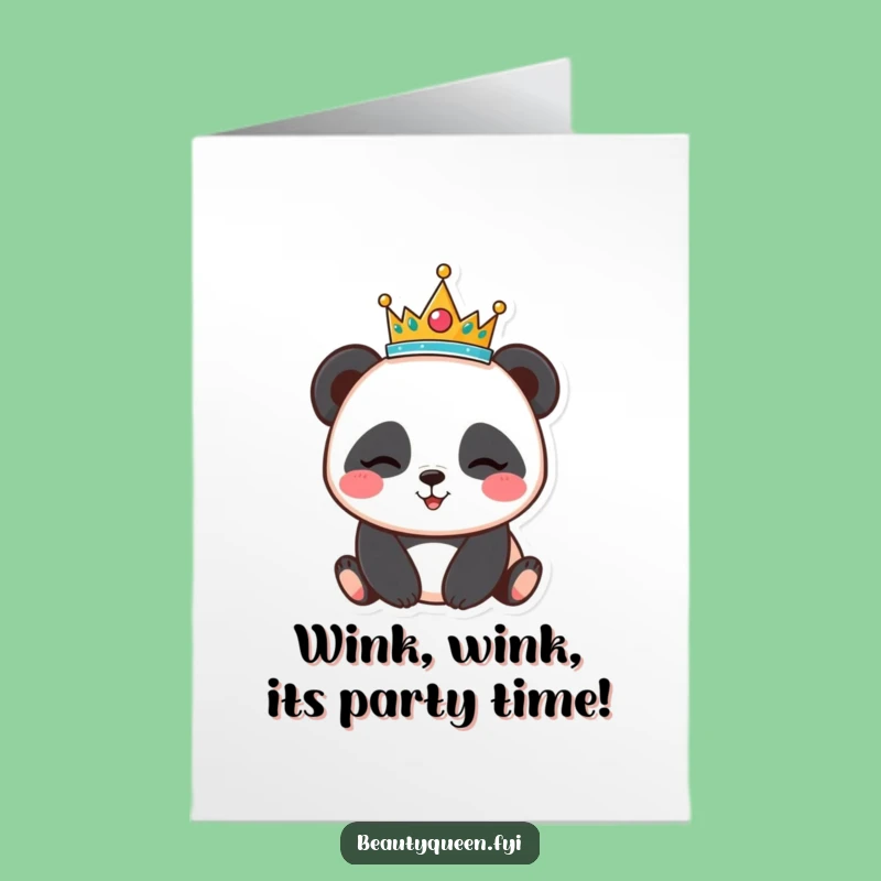 Free Printable Panda Birthday Card: Funny Downloadable Gift for a Playfully Royal Celebration!