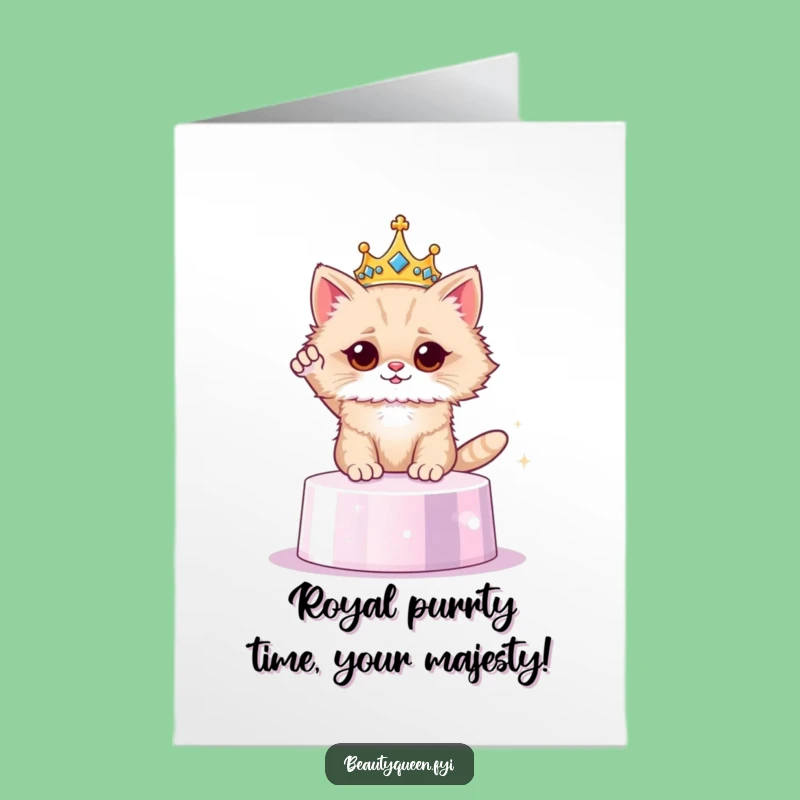 Free Printable Royal Cat Birthday Card: Funny Downloadable Gift for a Purr-fectly Regal Celebration!