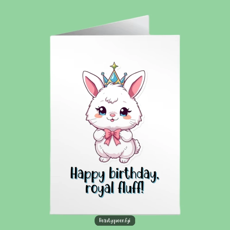 Free Printable Princess Bunny Card - Funny Birthday Downloadable Gift for Royalty!