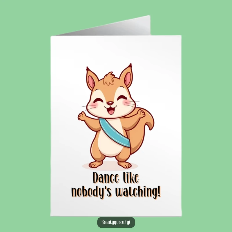 Free Printable Squirrel Congratulations Card: Dancing Star for a Funny Downloadable Gift