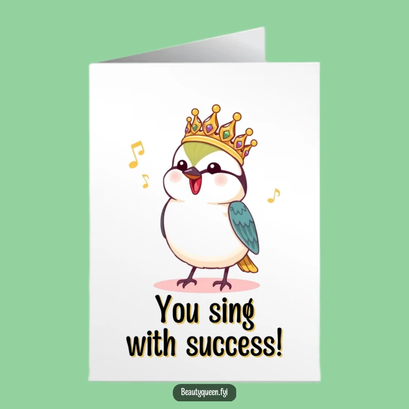 Free Printable Congrats Card: Chickadee's Royal Jubilation - Downloadable Gift
