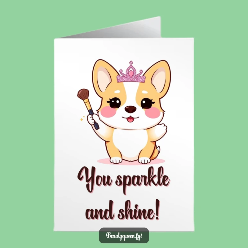 Free Printable Congrats Card: Corgi Queen's Glamorous Win - Downloadable Gift
