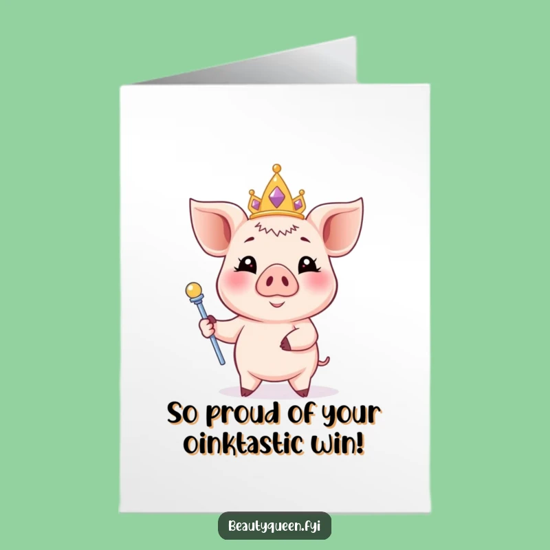 Free Printable Congrats Card: Piglet Princess Tiara & Scepter - Funny Downloadable