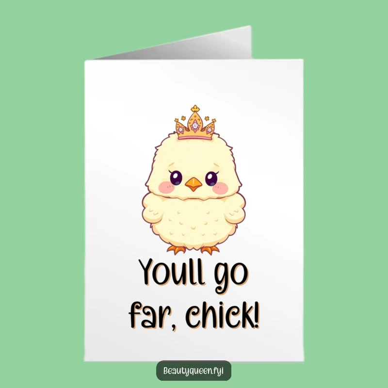 Free Printable Congratulations Card: Chick Tiara Sparkle Downloadable Celebration