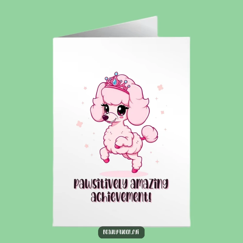 Free Printable Congratulations Card: Poodle Sparkle Funny Downloadable Gift
