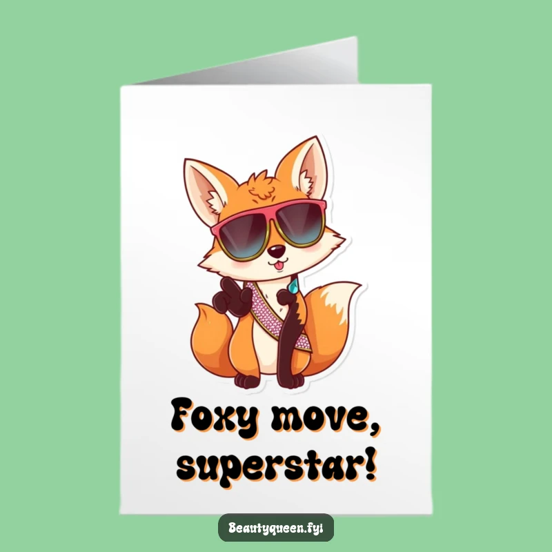 Free Printable Sassy Fox Congrats Card: Funny Downloadable Gift for Celebrating Big Wins!