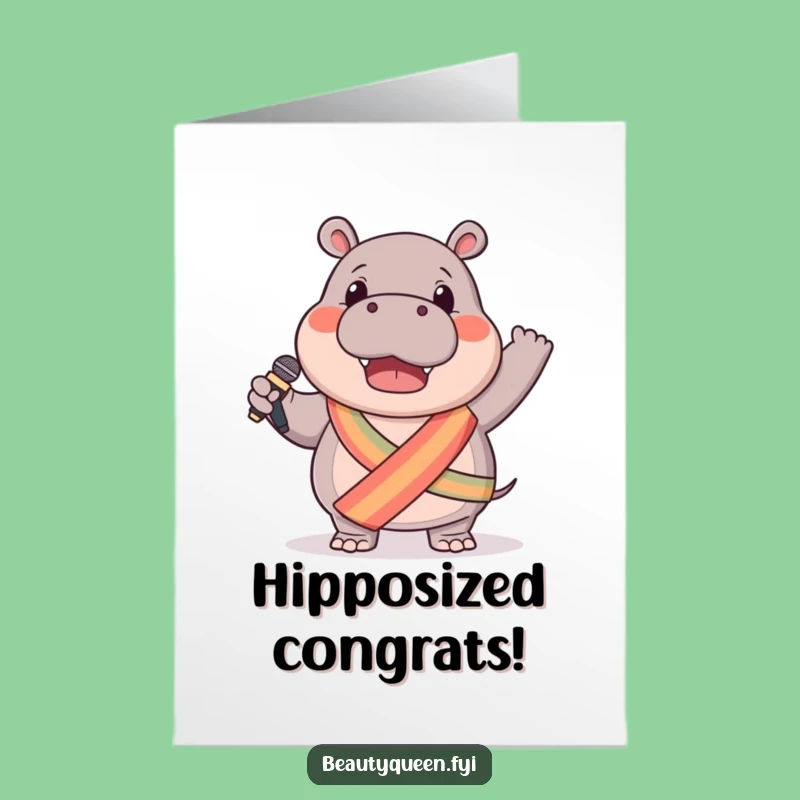 Free Printable Hippo Star Card: Humorous Downloadable Gift for Big Wins