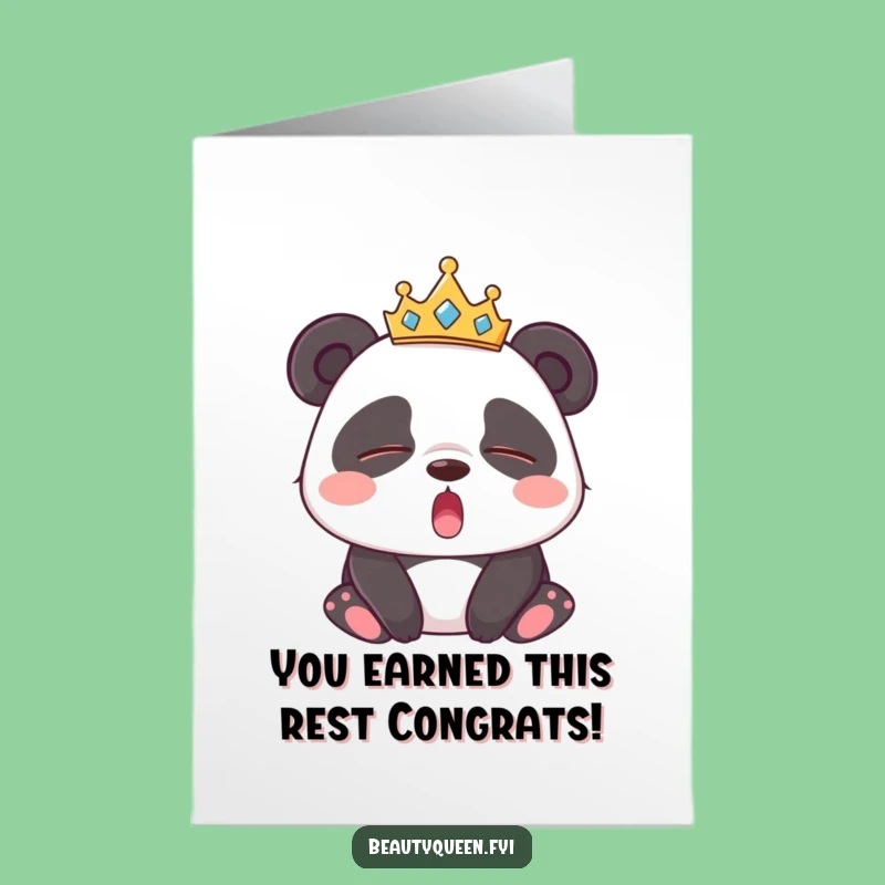 Free Printable Panda Yawn Congratulations Card - Funny Downloadable Gift