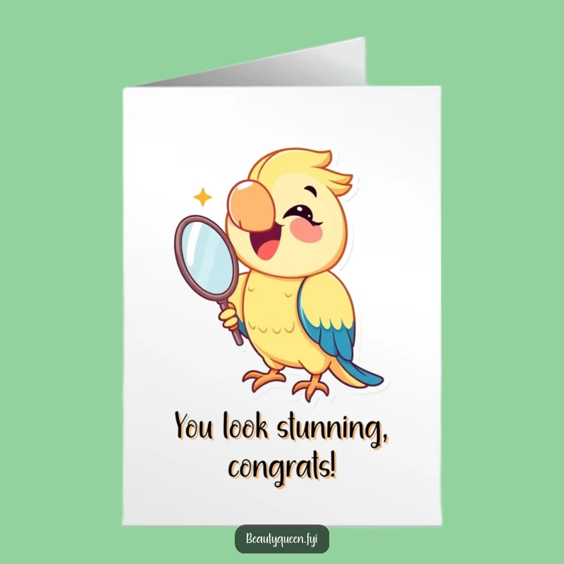 Free Printable Parrot Congratulations Card - Smiling Mirror Downloadable Gift