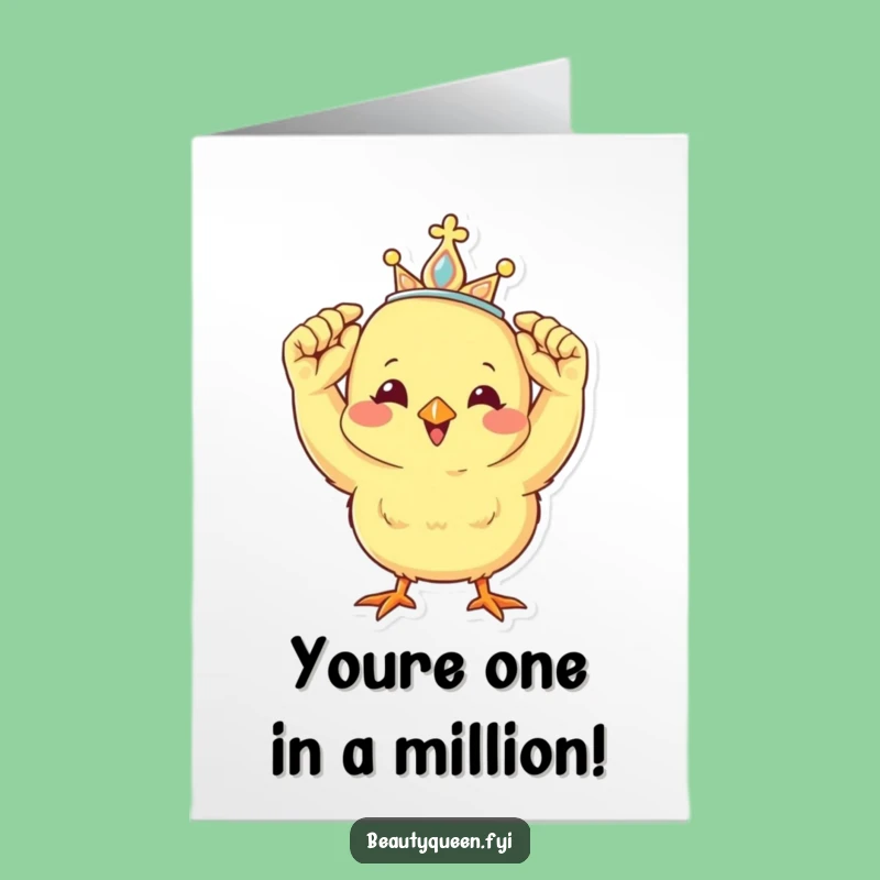 Free Printable Congrats Card: Funny Chick Tiara Winner Downloadable