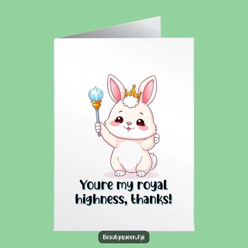 Free Printable Bunny Thank You Card: Scepter Toss Downloadable Gift for Thanks