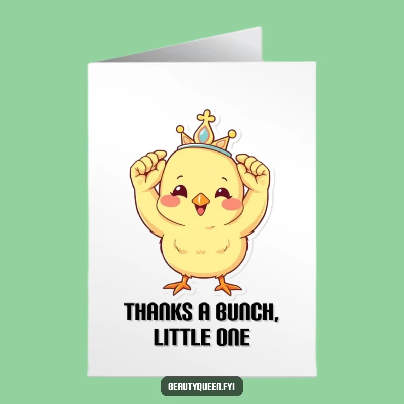 Free Printable Thank You Card: Funny Chick Tiara Downloadable