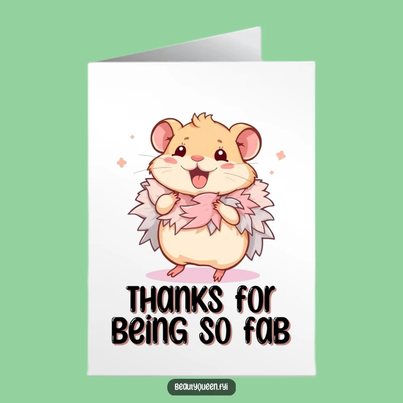Free Printable Thank You Card - Funny Dancing Hamster Design, Downloadable Gift