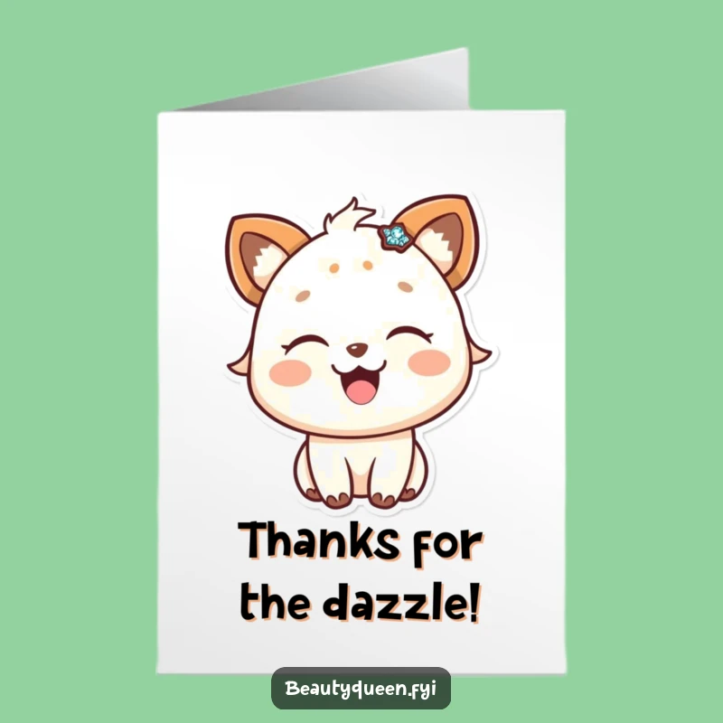 Free Printable Thank You Card: Happy Animal with Sparkle, Humorous Download