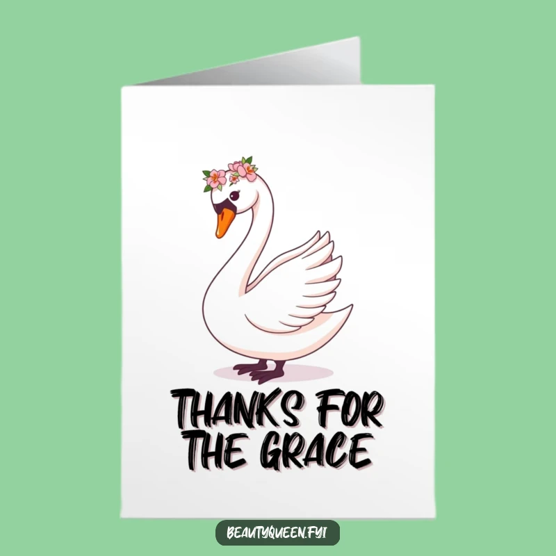 Free Printable Thank You Card: Swan Flower Crown Gratitude Downloadable
