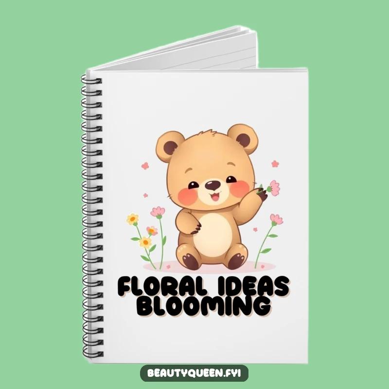 Funny Bear Cub Flower Juggling Notebook: Nature Journal, Hilarious Gift