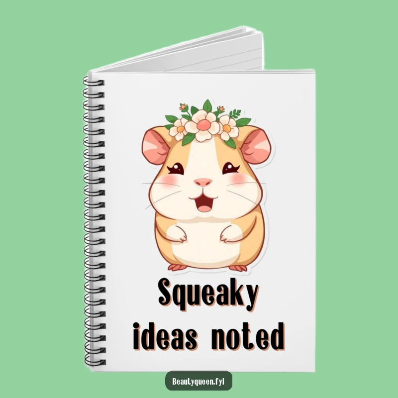 Funny Guinea Pig Floral Crown Notebook: Jot Down Happy Thoughts