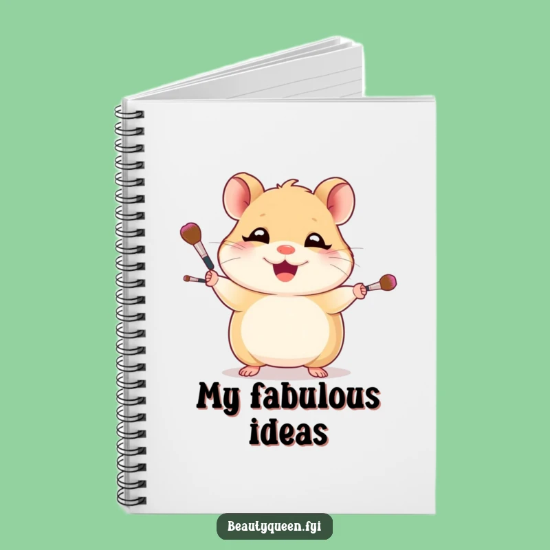 Funny Hamster Makeup Artist Notebook - Hilarious Journal for Ideas