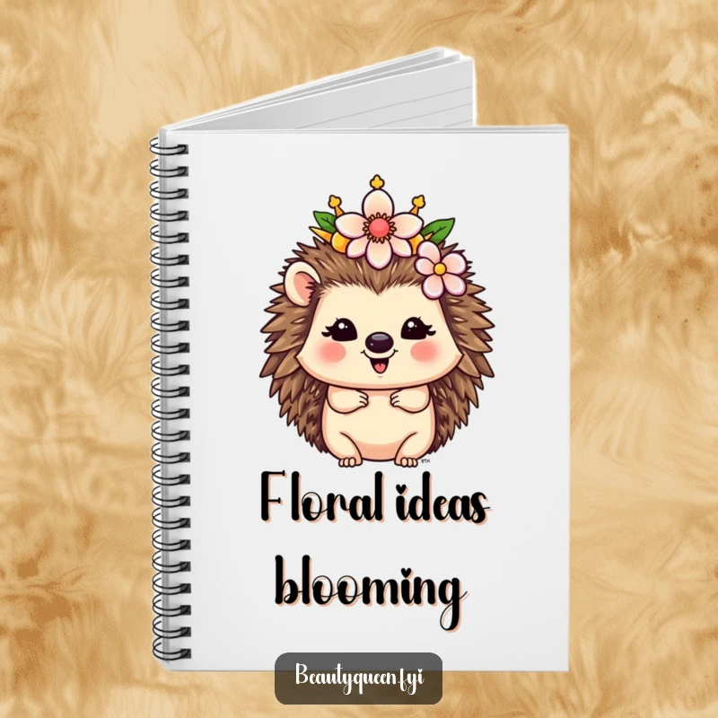 Funny Hedgehog Notebook: A happy hedgehog queen places a flower on her crown, ready to jot down your regal thoughts.