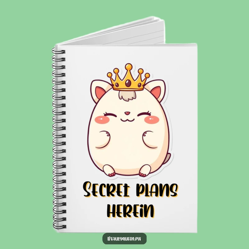 Funny Journal Chubby Animal Notebook - Playful Tiny Crown Notes