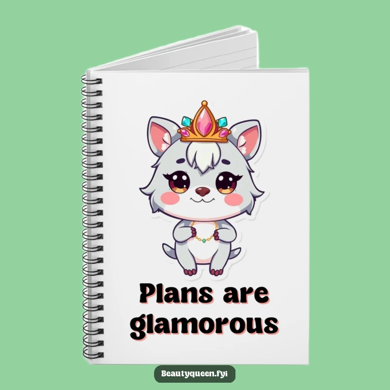 Funny Journal Crown Animal Notebook - Whimsical Jeweled Notes