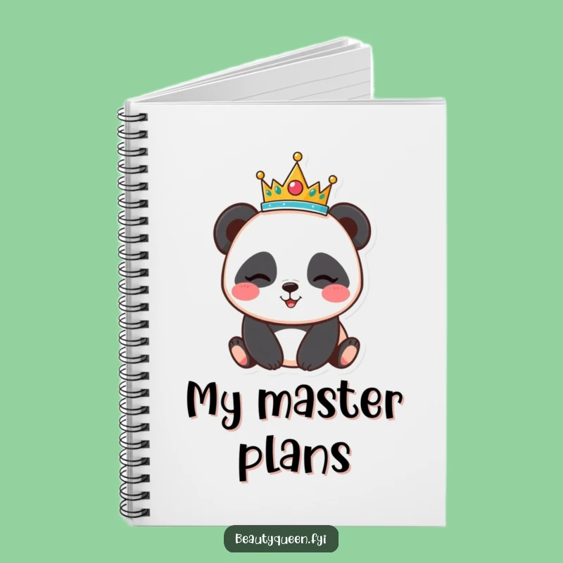 Funny Panda Tiara Notebook - Winking Bear Journal - Perfect Humorous Gift