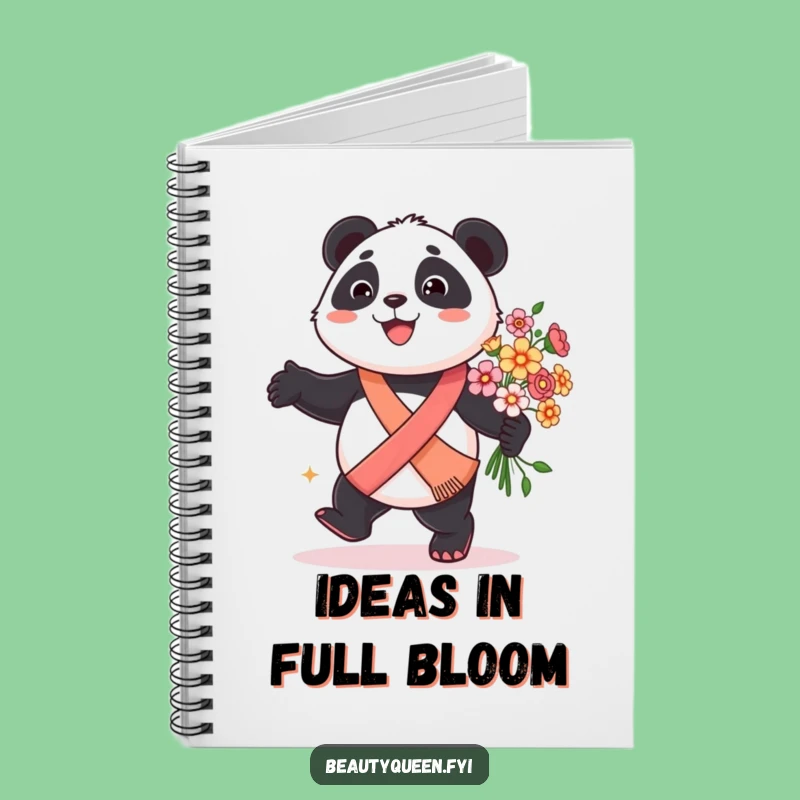 Funny Panda Notebook - Plan Your Party with Floral Flair, Gift!