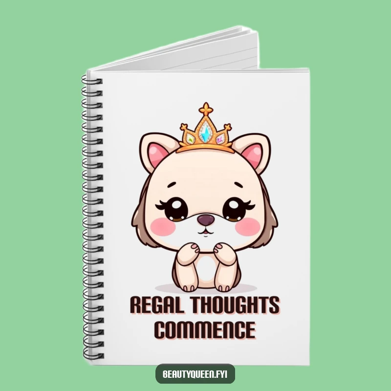 Funny Journal Tiara Animal Notebook - Cute Regal Note-Taking Gift